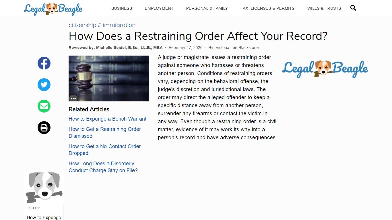 How Does a Restraining Order Affect Your Record? - Legal Beagle